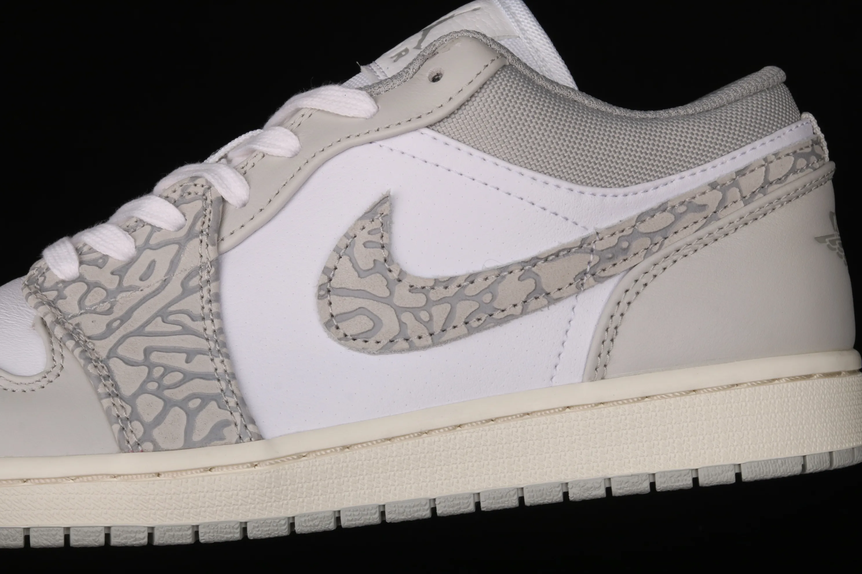 All categories Air Jordan Jordan series basketball shoes Air Jordan 1 Low G version pure original Air Jordan 1 Low Prm "Elephant Print" AJ1 Joe 1 low top white gray crackle pattern DH4269-100